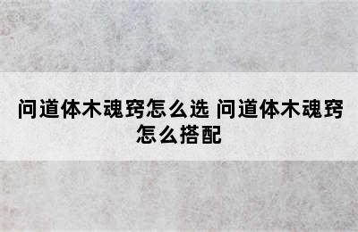 问道体木魂窍怎么选 问道体木魂窍怎么搭配